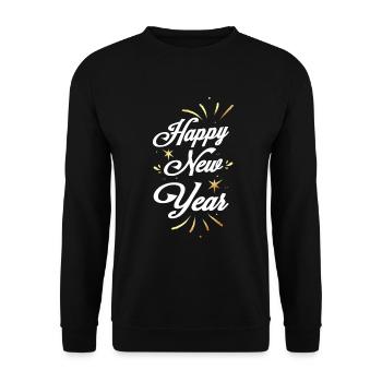 Happy New Year 2021 Silvester 2020 - Unisex Pullover - Schwarz - Vorne - Alina (178cm) & Michal (187cm)