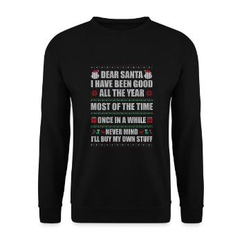 Christmas Santa Ugly Christmas Sweater - Unisex Sweatshirt - black - Front - Alina (178cm) & Michal (187cm)