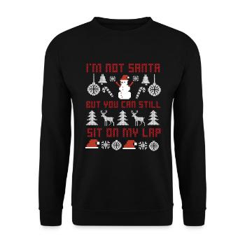 Christmas Santa Ugly Christmas Sweater - Unisex Sweatshirt - black - Front - Alina (178cm) & Michal (187cm)