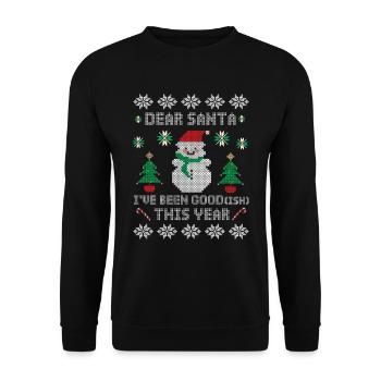 Christmas Artig Ugly Christmas Sweater - Unisex Sweatshirt - black - Front - Alina (178cm) & Michal (187cm)