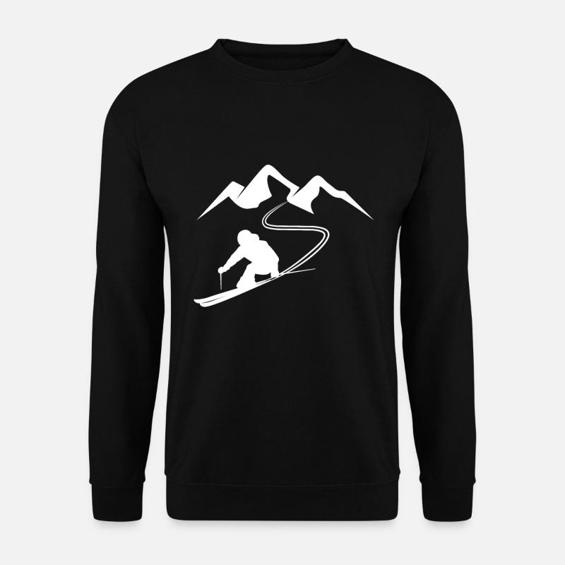 Ski Fahren Winter Wintersport Geschenk - Unisex Pullover - Schwarz