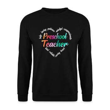 Enseignant préscolaire - Sweat-shirt Unisexe - noir - Devant - Alina (178cm) & Michal (187cm)