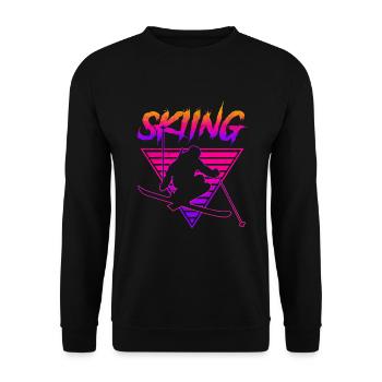 Ski Fahren Winter Wintersport Geschenk - Unisex Pullover - Schwarz - Vorne - Alina (178cm) & Michal (187cm)
