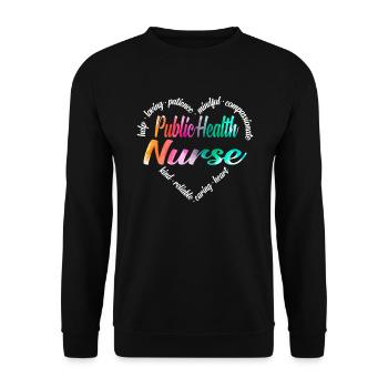 Public health nurse - Unisex Sweatshirt - black - Front - Alina (178cm) & Michal (187cm)