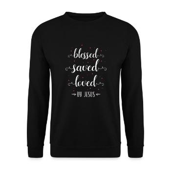 Christian bible verse religion - Unisex Sweatshirt - black - Front - Alina (178cm) & Michal (187cm)