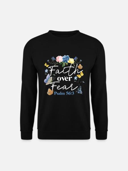 Christlicher Bibelvers Blume Schmetterling - Unisex Pullover - Schwarz
