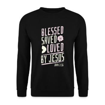 Christian bible verse religion - Unisex Sweatshirt - black - Front - Alina (178cm) & Michal (187cm)