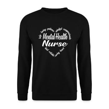 Infirmière psychiatrique - Sweat-shirt Unisexe - noir - Devant - Alina (178cm) & Michal (187cm)