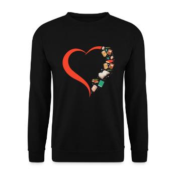 Lire le livre Littérature Books Heart - Sweat-shirt Unisexe - noir - Devant - Alina (178cm) & Michal (187cm)