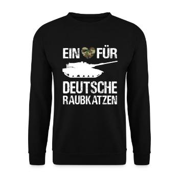 Panzer Bundeswehr Panzerfahrer Sprüche Herren - Unisex Pullover - Schwarz - Vorne - Alina (178cm) & Michal (187cm)