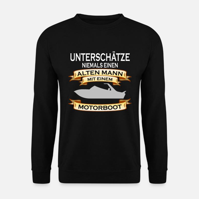 Boot Kapitän Segeln Schiff Anker Motiv Spruch - Unisex Pullover - Schwarz
