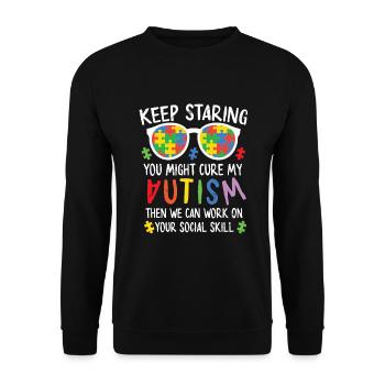 Autisme Conscience - Sweat-shirt Unisexe - noir - Devant - Alina (178cm) & Michal (187cm)