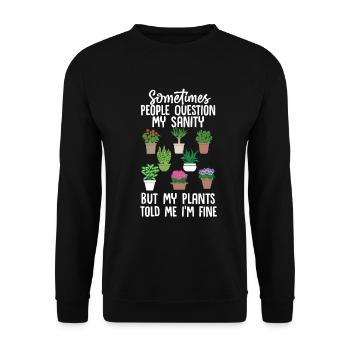 Gardener Plants - Unisex Sweatshirt - black - Front - Alina (178cm) & Michal (187cm)