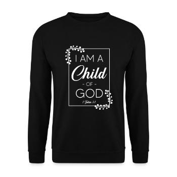 Christlicher Bibelvers Religion Kreuz - Unisex Pullover - Schwarz - Vorne - Alina (178cm) & Michal (187cm)