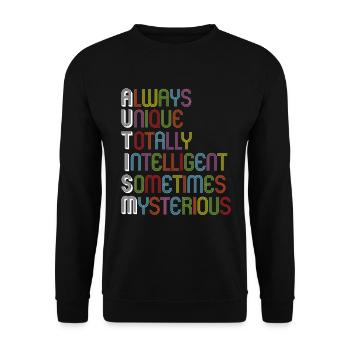 Autismus Bewusstsein - Unisex Pullover - Schwarz - Vorne - Alina (178cm) & Michal (187cm)