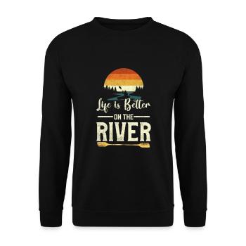 kayak - Unisex Sweatshirt - black - Front - Alina (178cm) & Michal (187cm)