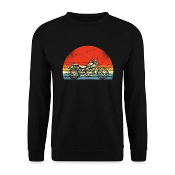 Motorcycle Biker - Unisex Sweatshirt - black - Front - Alina (178cm) & Michal (187cm)