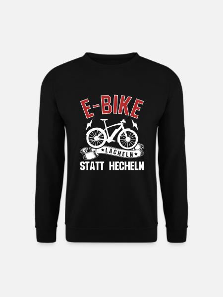 EBike elektrisches Radfahrer Lächeln statt hecheln - Unisex Pullover - Schwarz