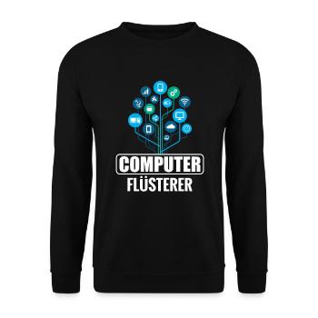 Programmierer Informatik Admin Computer Flüsterer - Unisex Pullover - Schwarz - Vorne - Alina (178cm) & Michal (187cm)