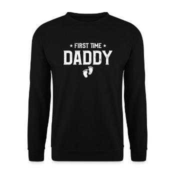 Papa To Be Premier Time Daddy - Sweat-shirt Unisexe - noir - Devant - Alina (178cm) & Michal (187cm)