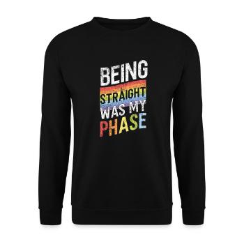 LGBT Pride Rainbow Being Straight - Unisex Sweatshirt - black - Front - Alina (178cm) & Michal (187cm)