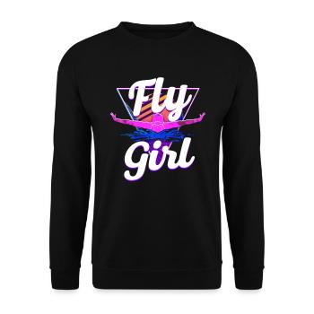 Swimmer Swim Fly Girl Butterfly - Unisex Sweatshirt - black - Front - Alina (178cm) & Michal (187cm)