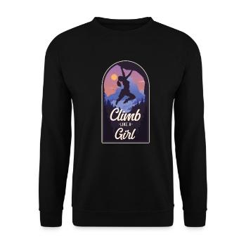 Rock Climbing Climber Climb Like A - Unisex Pullover - Schwarz - Vorne - Alina (178cm) & Michal (187cm)