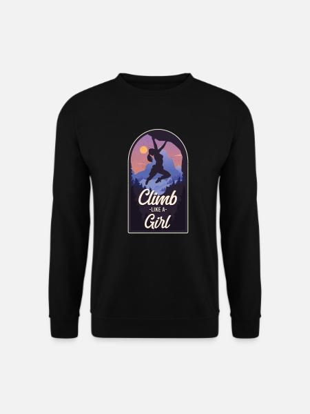Rock Climbing Climber Climb Like A - Unisex Pullover - Schwarz