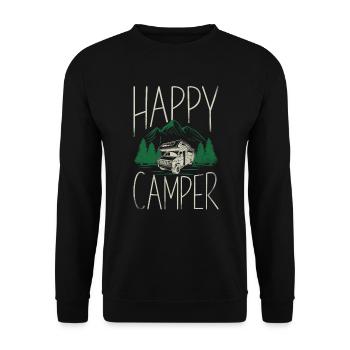 Camping Happy Camper Motorhome - Unisex Sweatshirt - black - Front - Alina (178cm) & Michal (187cm)
