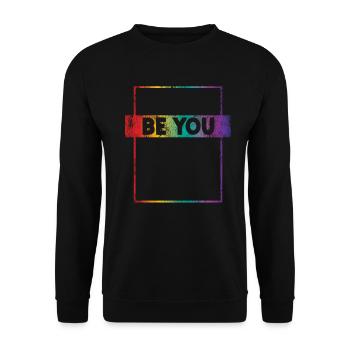 Retro Vintage LGBT Pride Rainbow - Unisex Sweatshirt - black - Front - Alina (178cm) & Michal (187cm)