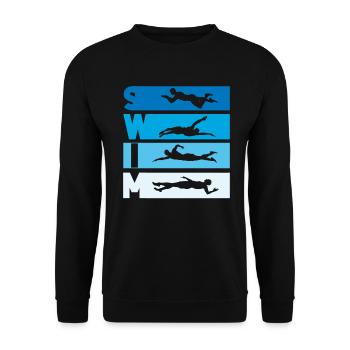 Swimming Swimmer Swim Coach - Unisex Pullover - Schwarz - Vorne - Alina (178cm) & Michal (187cm)