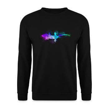 Crested Gecko Watercolor - Sweat-shirt Unisexe - noir - Devant - Alina (178cm) & Michal (187cm)