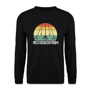 Rechenzentrum Retro Vintage Rechen & Besen Garten - Unisex Pullover - Schwarz - Vorne - Alina (178cm) & Michal (187cm)
