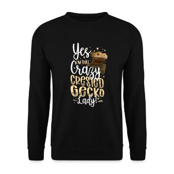 Yes! I'M That Crazy Crested Gecko - Sweat-shirt Unisexe - noir - Devant - Alina (178cm) & Michal (187cm)