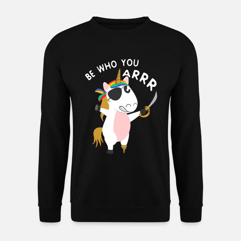 Pirat Einhorn - Unisex Pullover - Schwarz