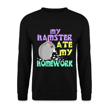 Hamster fressen - Unisex Pullover - Schwarz - Vorne - Alina (178cm) & Michal (187cm)