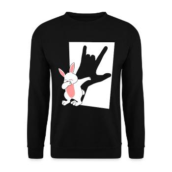 Rock n’Roll Lapin - Sweat-shirt Unisexe - noir - Devant - Alina (178cm) & Michal (187cm)