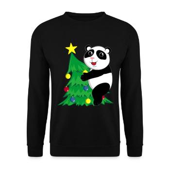 Panda de Noël - Sweat-shirt Unisexe - noir - Devant - Alina (178cm) & Michal (187cm)