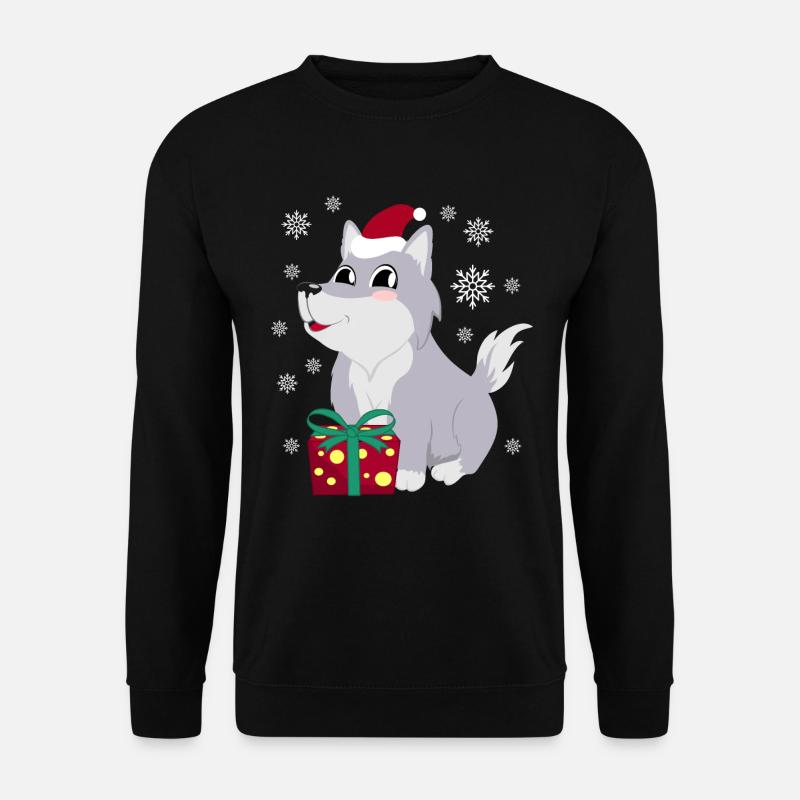 Weihnachtsmann Wolf - Unisex Pullover - Schwarz