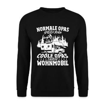 Normale Opa Spielen Bingo Wohnmobil Camping Camper - Unisex Pullover - Schwarz - Vorne - Alina (178cm) & Michal (187cm)