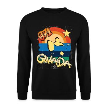 Schöne Souvenir-Geschenkidee guadeloupe gwada 971 - Unisex Pullover - Schwarz - Vorne - Alina (178cm) & Michal (187cm)