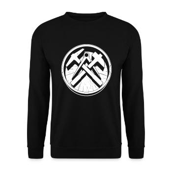 Roofer Guild Sign Logo - Unisex Sweatshirt - black - Front - Alina (178cm) & Michal (187cm)