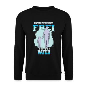 Vater hat es Eilig - Unisex Pullover - Schwarz - Vorne - Alina (178cm) & Michal (187cm)