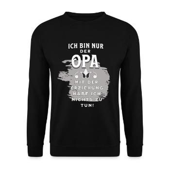 Opa hat sein Enkelkind - Unisex Pullover - Schwarz - Vorne - Alina (178cm) & Michal (187cm)
