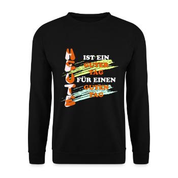 Einer schöner Tag für einen schönen Tag - Unisex Pullover - Schwarz - Vorne - Alina (178cm) & Michal (187cm)
