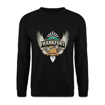 Frankfurt Franfurter Fans aufgepasst Hessen - Unisex Pullover - Schwarz - Vorne - Alina (178cm) & Michal (187cm)