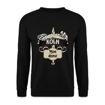 Köln und Kölner Fans Motiv für die Stadt Köln - Unisex Pullover - Schwarz - Vorne - Alina (178cm) & Michal (187cm)