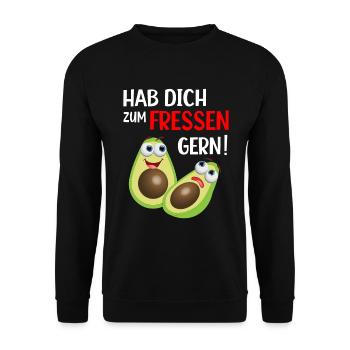Avocado Vegan und Vegetarier Obsfreunde - Unisex Pullover - Schwarz - Vorne - Alina (178cm) & Michal (187cm)