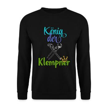 König der Klempner Handwerker Beruf Klempner - Unisex Pullover - Schwarz - Vorne - Alina (178cm) & Michal (187cm)