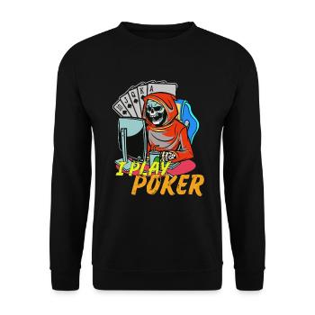 Online Poker Poker Design for Poker Friends - Unisex Sweatshirt - black - Front - Alina (178cm) & Michal (187cm)